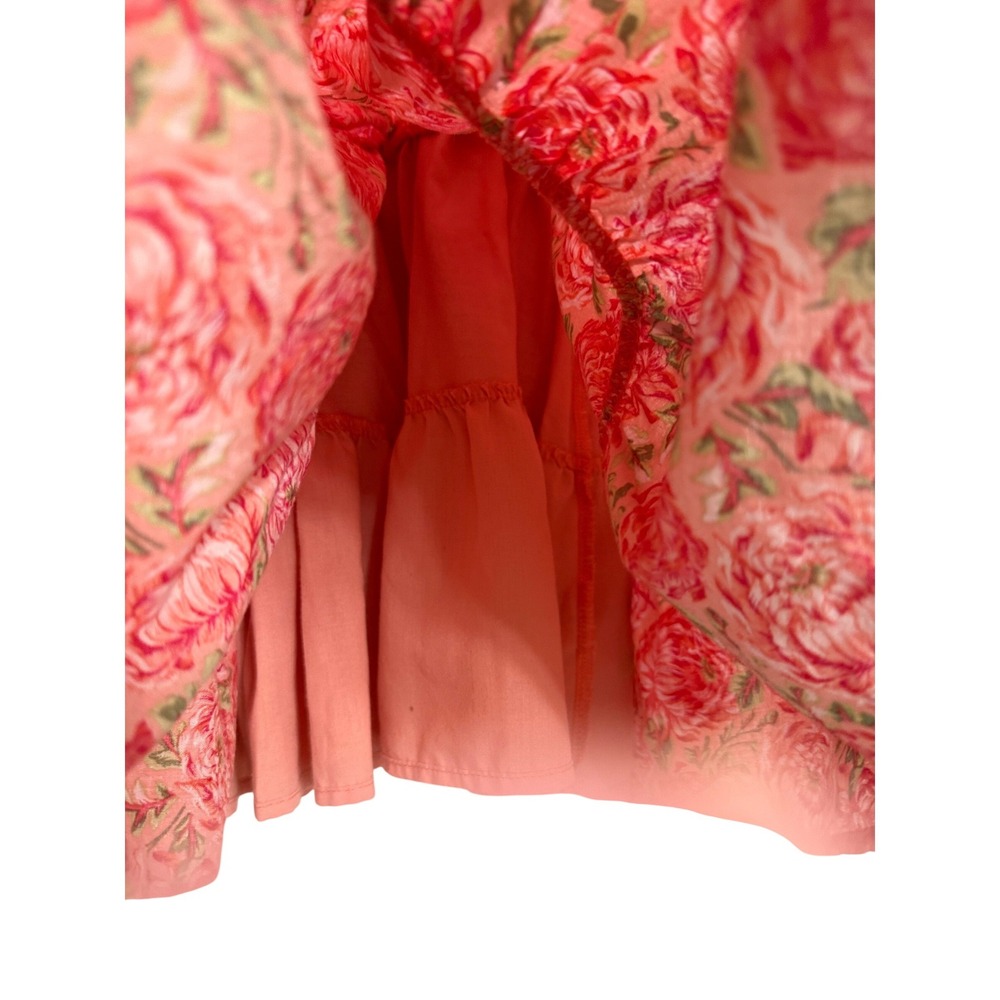 Haute Hippie Floral Dress Kids 3T Pink Excellent Smocked Tiered Boho Rose Event - Picture 5 of 6